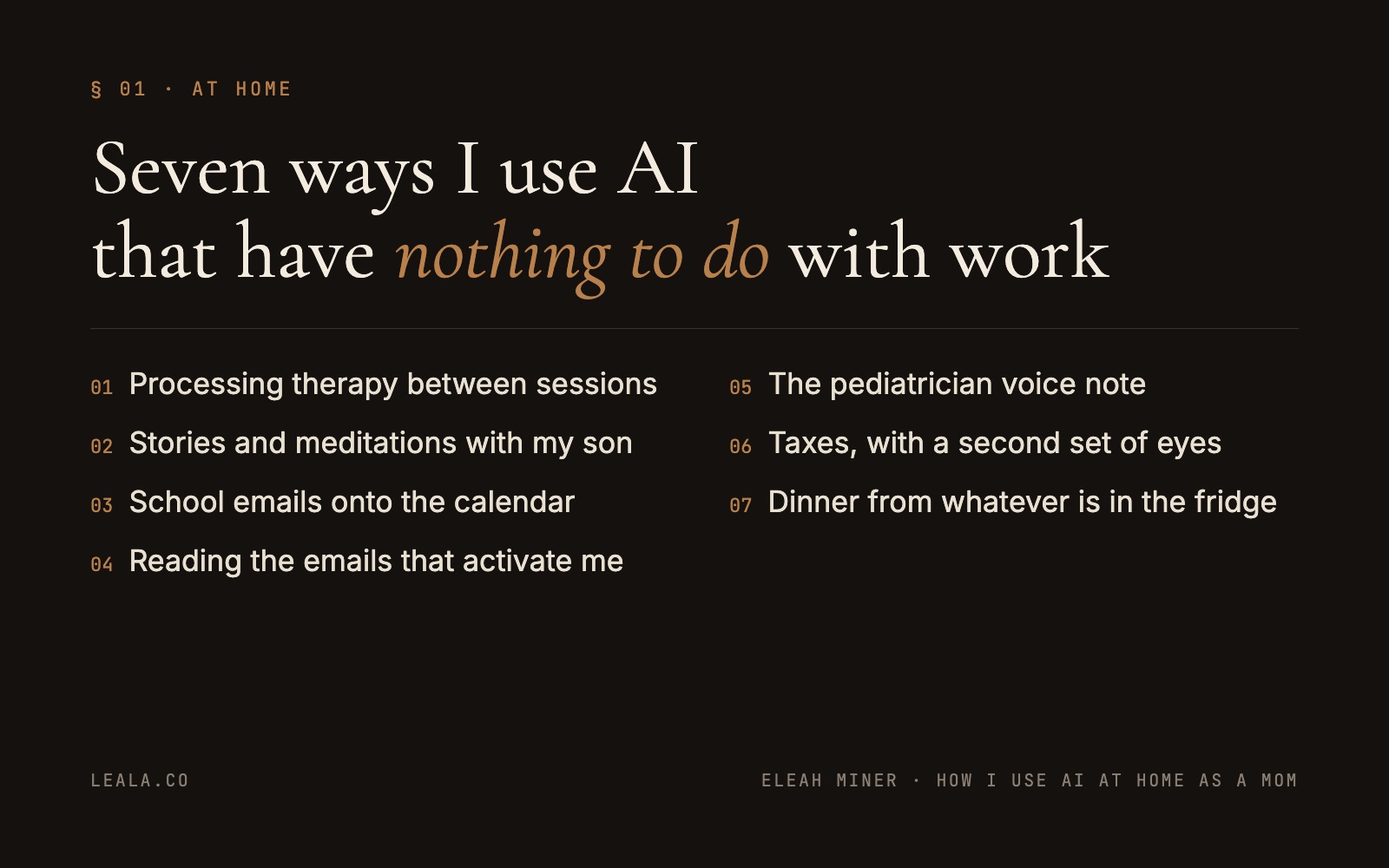 Seven ways I use AI that have nothing to do with work